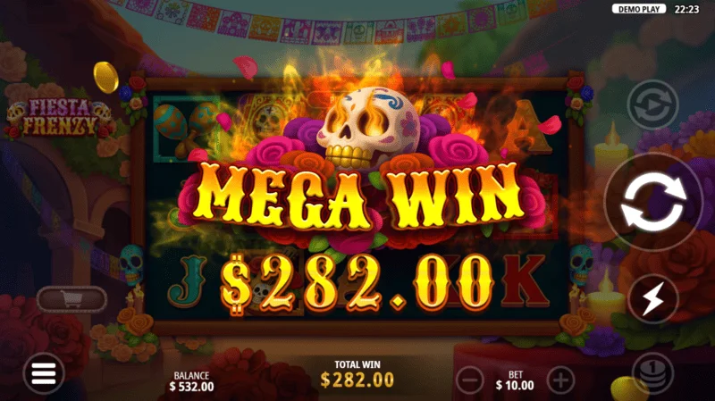 Fiesta Frenzy – didelis laimėjimas Free Spins metu